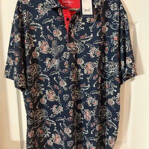 NEW Walter Hagen Large Performance 11 Mens Golf Polo Blue Florals NWT